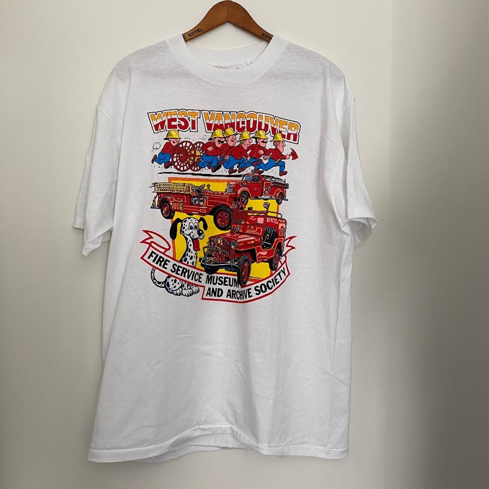 vintage west vancouver fire service museum and archive society shirt jeep sizeXL